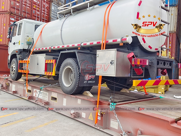 1 Unit of 10,000 Litres Stainless Steel Chemical Tank Truck Sinotruk Loaded Onto Flat Rack